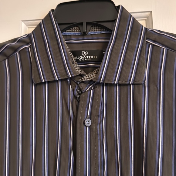 Men's Bugatchi Uomo button down shirt size L - Picture 2 of 6